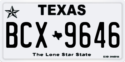 TX license plate BCX9646