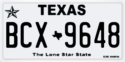 TX license plate BCX9648