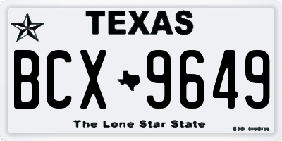 TX license plate BCX9649