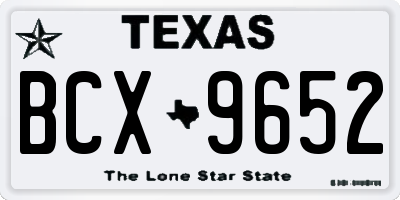 TX license plate BCX9652
