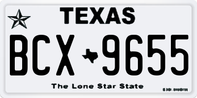 TX license plate BCX9655