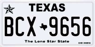 TX license plate BCX9656