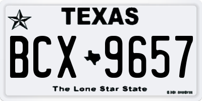 TX license plate BCX9657