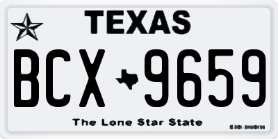 TX license plate BCX9659