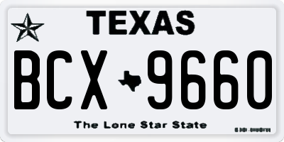TX license plate BCX9660