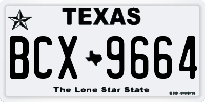 TX license plate BCX9664