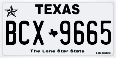 TX license plate BCX9665
