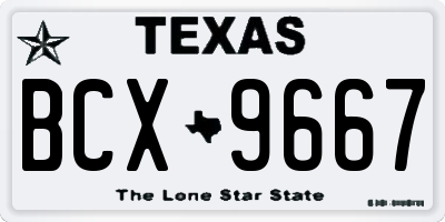 TX license plate BCX9667