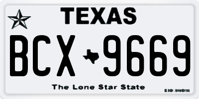 TX license plate BCX9669