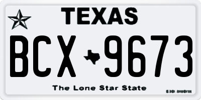 TX license plate BCX9673