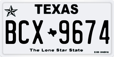 TX license plate BCX9674