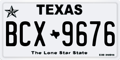 TX license plate BCX9676