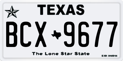 TX license plate BCX9677