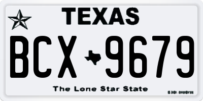 TX license plate BCX9679