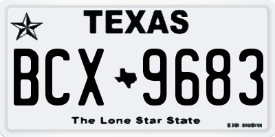 TX license plate BCX9683