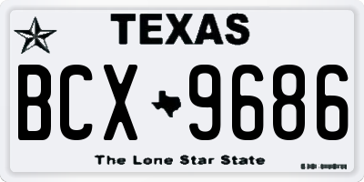 TX license plate BCX9686