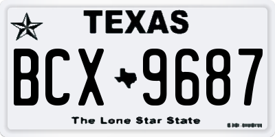 TX license plate BCX9687