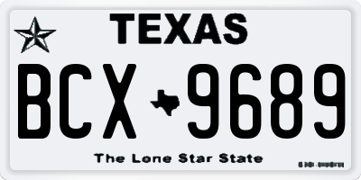 TX license plate BCX9689