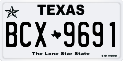 TX license plate BCX9691