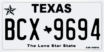TX license plate BCX9694