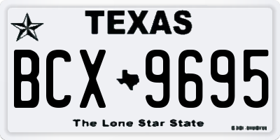TX license plate BCX9695