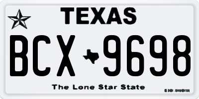 TX license plate BCX9698