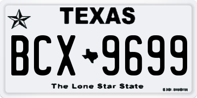 TX license plate BCX9699