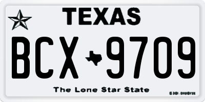 TX license plate BCX9709