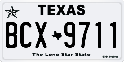 TX license plate BCX9711