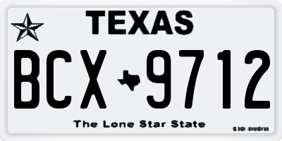 TX license plate BCX9712