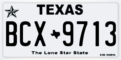 TX license plate BCX9713