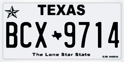 TX license plate BCX9714