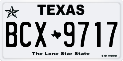 TX license plate BCX9717