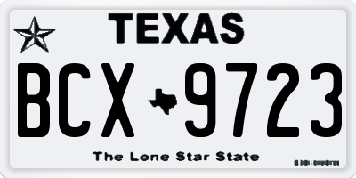 TX license plate BCX9723