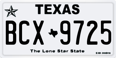TX license plate BCX9725