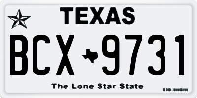 TX license plate BCX9731