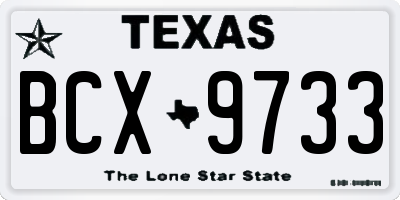 TX license plate BCX9733