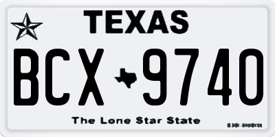 TX license plate BCX9740