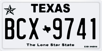 TX license plate BCX9741