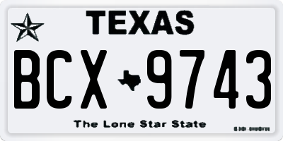 TX license plate BCX9743