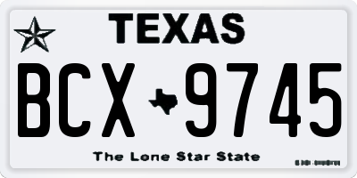 TX license plate BCX9745