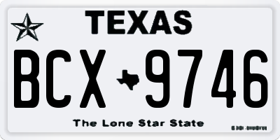 TX license plate BCX9746