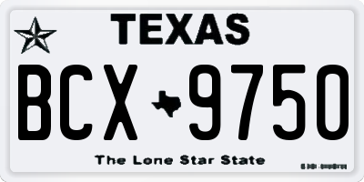 TX license plate BCX9750