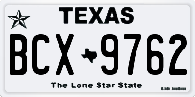 TX license plate BCX9762