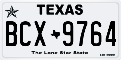 TX license plate BCX9764