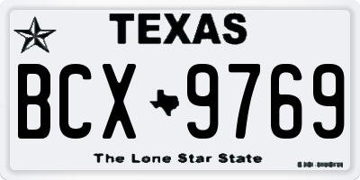 TX license plate BCX9769