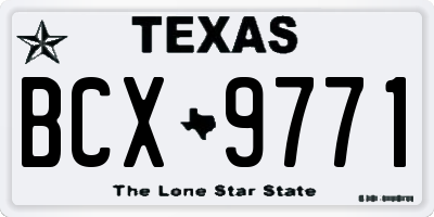 TX license plate BCX9771