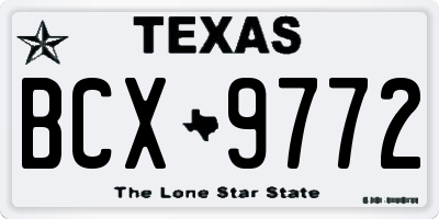 TX license plate BCX9772