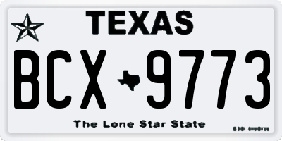 TX license plate BCX9773