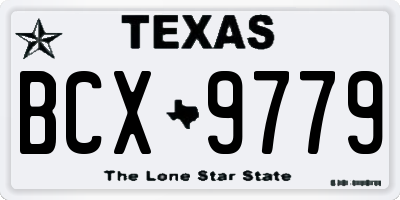 TX license plate BCX9779